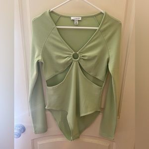TopShop Green Body Suit never worn size U.S. 8-10